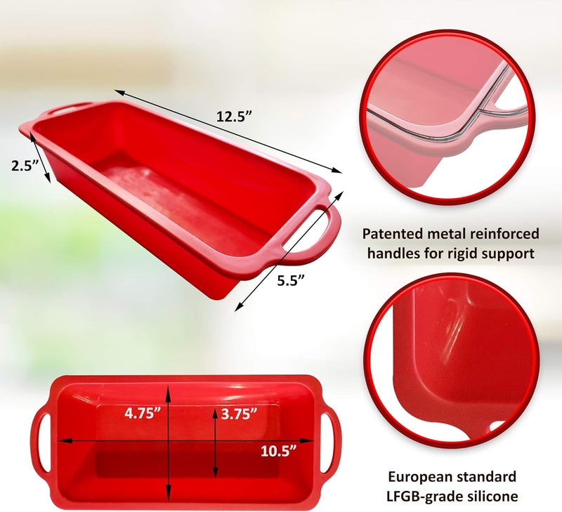 BAKE BOSS Silicone Bread Loaf Pan - Non Stick Silicone Loaf Pans for Baking - Meatloaf Bread Pans - BPA free Perfect for Oven & Dishwasher safe - Image 2
